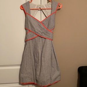 Blue and White Seer Sucker Boutique Dress